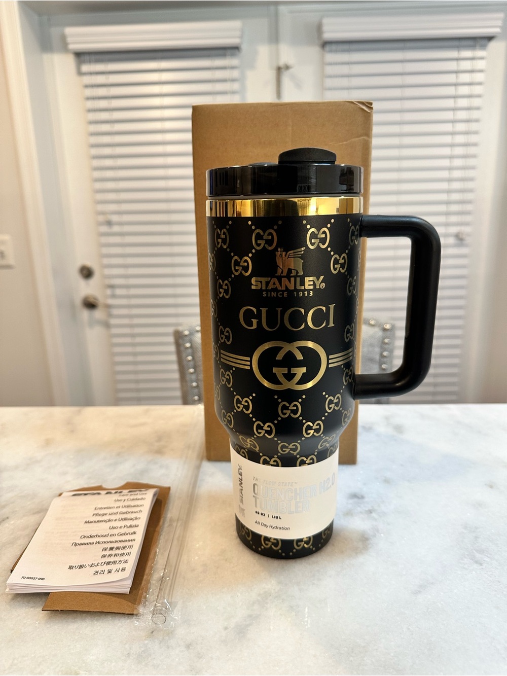 Stanley GUCCI Unique Collaboration 40oz Black & Gold Tumbler